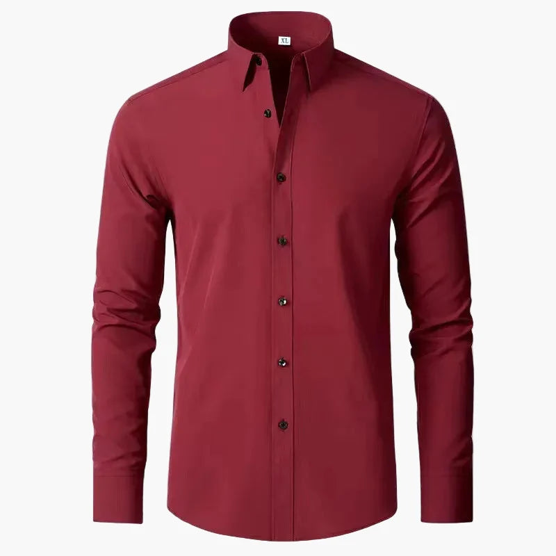 Elegant men's long sleeve dress shirt with button-down collar. A classic choice for formal, office, or business casual attire.