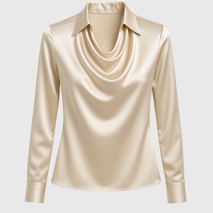 Comfortable & chic women's blouse with elegant pleated neckline & flowing fit, ideal for versatile daily wear.