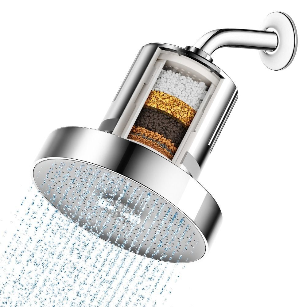 Unisex filtering shower head. Advanced water purification for healthier hair, skin, and overall beauty wellness.