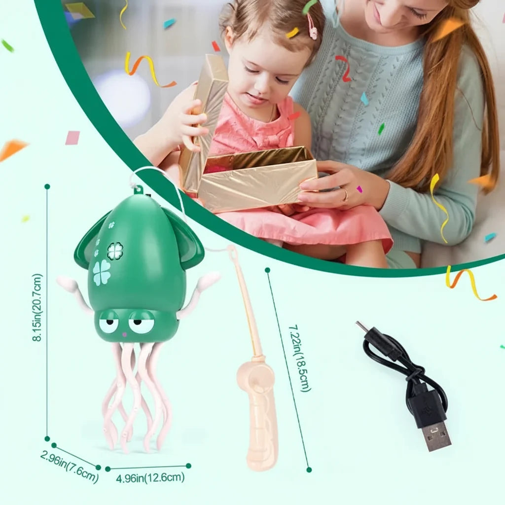 Adorable light-up musical dancing octopus toy, a great children's gift for multi-sensory fun.