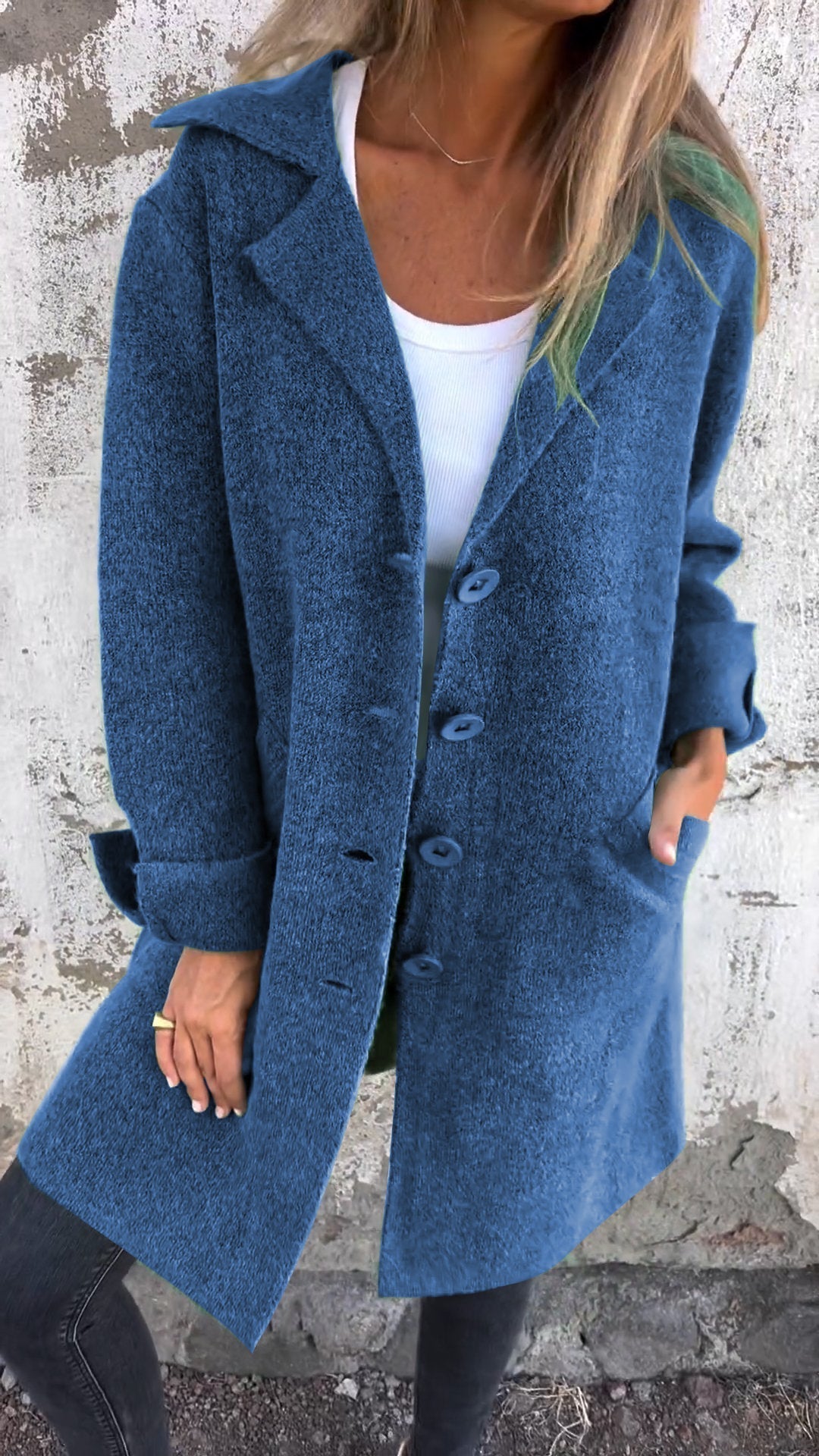 Stay warm & stylish in this Women's Ada long knit coat, perfect layering winter fashion.