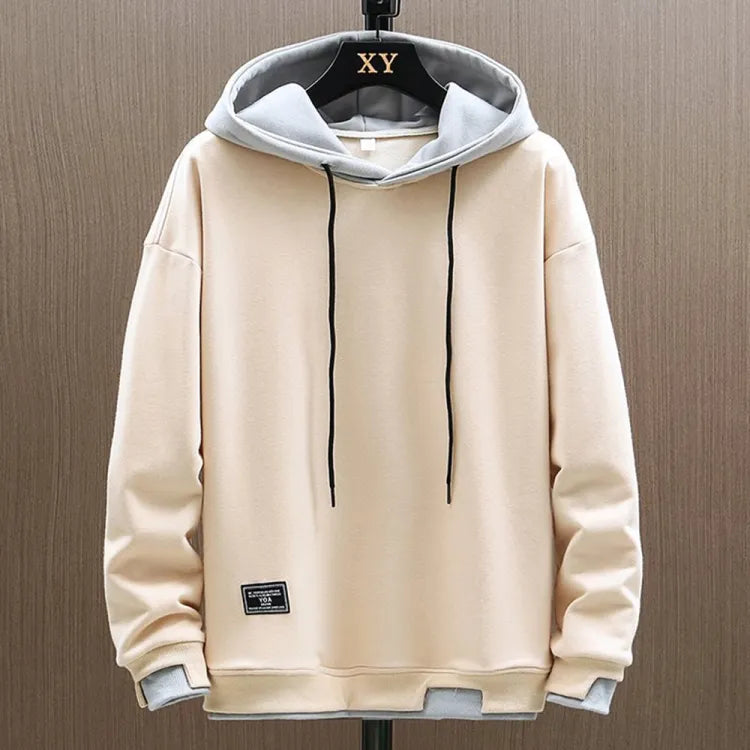Versatile men's pullover hoodie, classic style for layering, casual streetwear, and everyday comfort.