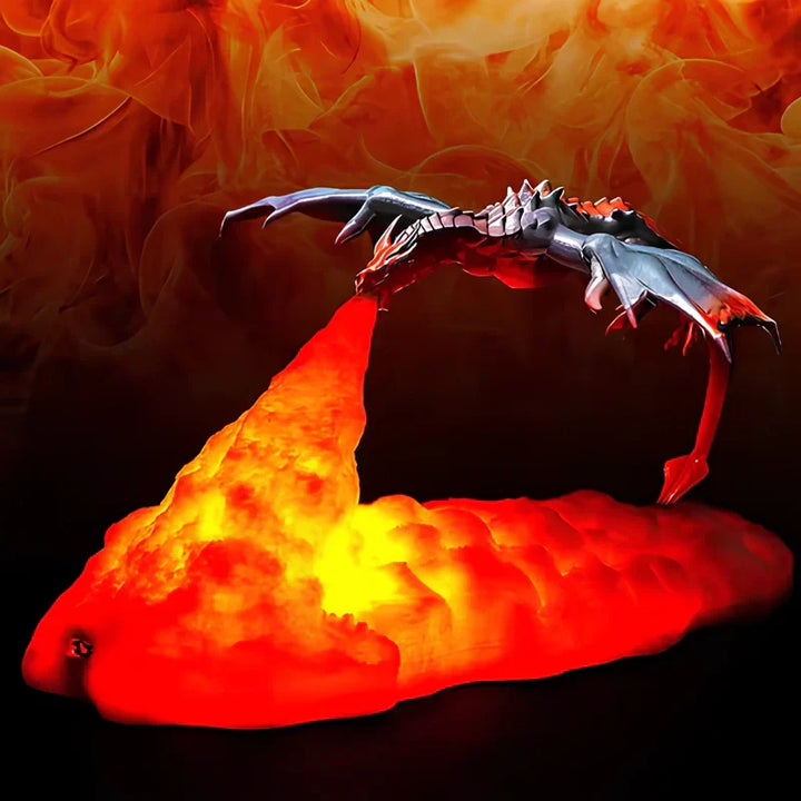 Cool 3D printed dragon LED night light, great as a gamer gift or fantasy decor element.