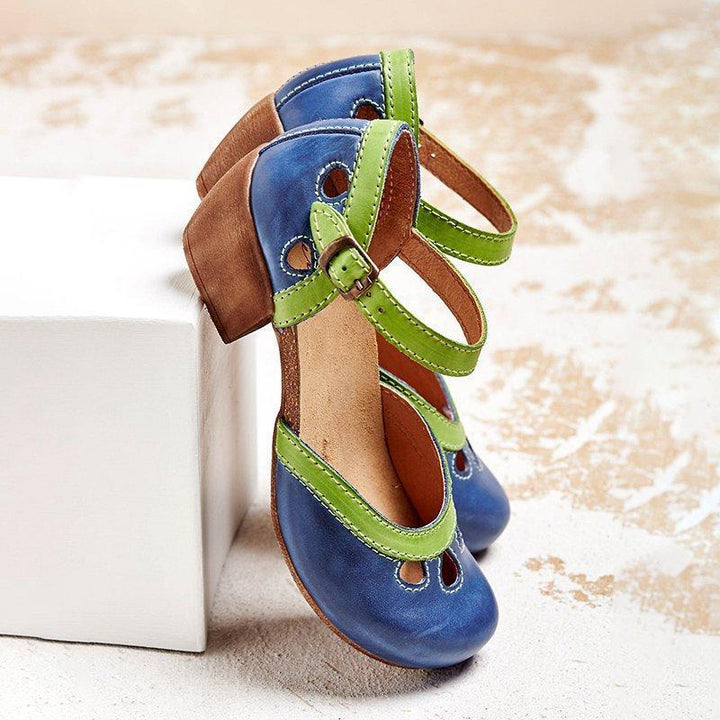 Women's comfortable low-heeled sandals, perfect for all-day wear and casual summer style.