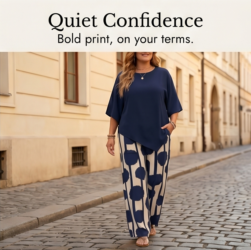 Delvara wide-leg pants set. Fashionable women's co-ord for a relaxed, stylish look.
