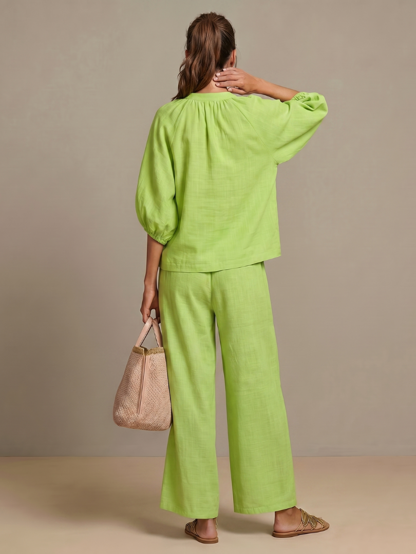 Detail shot of the zip-front top from the women's co-ord set, highlighting its design.