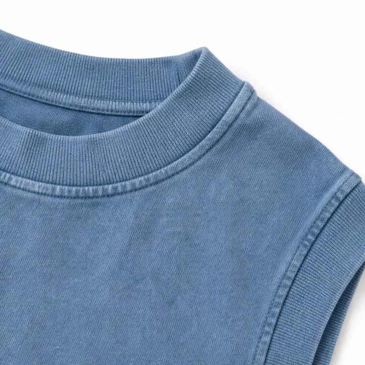 Casual chic women's acid wash tank & skort set, versatile for summer outings and daily wear.