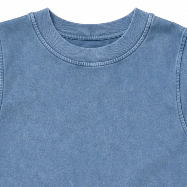 Trendy acid wash women's tank top and skort set, a unique two-piece for summer outfits.