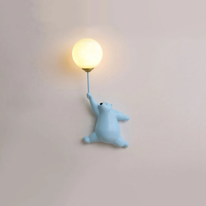 Modern bear LED wall lamp, perfect for nursery wall decor or a cute children's bedroom light.