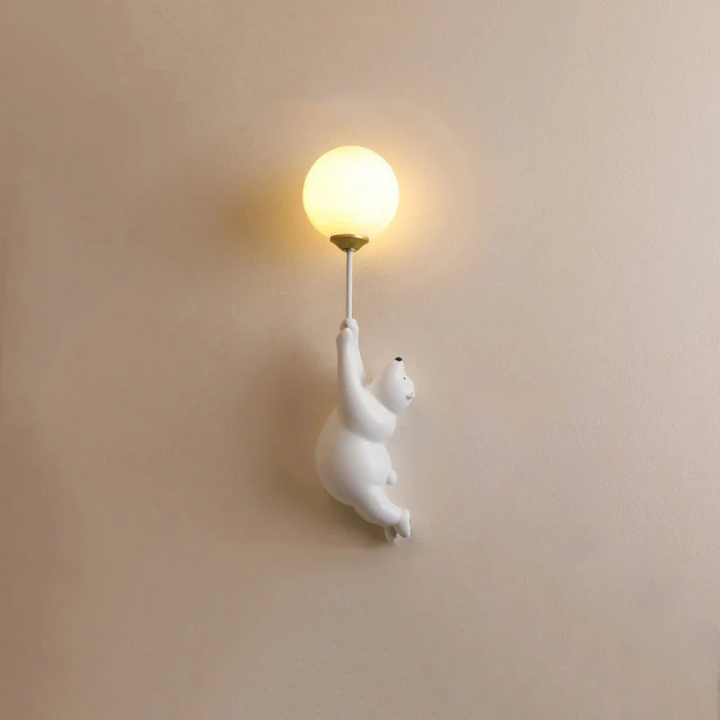Adorable bear LED wall lamp, perfect for children's bedrooms & nurseries. Playful home lighting.