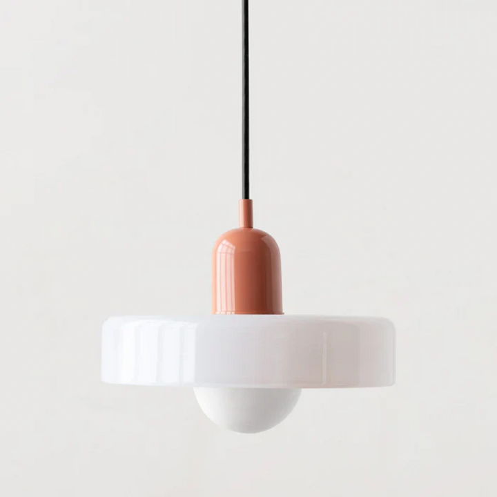 Modern LED pendant, stunning glass fixture for contemporary home interiors.