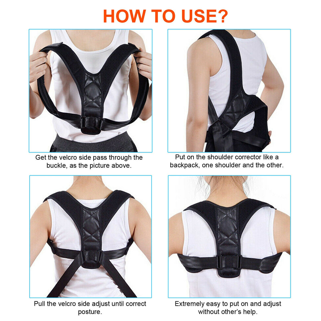 Posture correction brace, designed for discreet back & neck alignment, promoting better health & comfort.