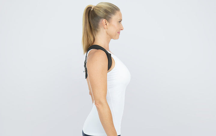 Close-up of a premium unisex posture corrector, showing comfortable straps for effective back & neck support.