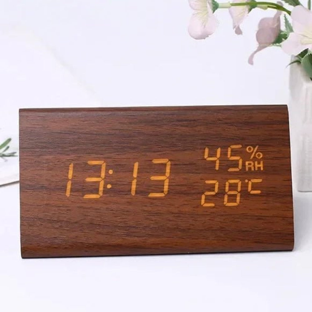 Modern multi-function digital alarm clock with bright LED for desk, office, or bedside.