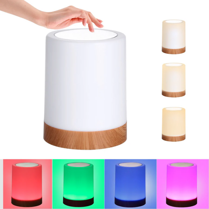 Modern dimmable LED night light with sleek design, perfect for bedside or ambient home lighting.