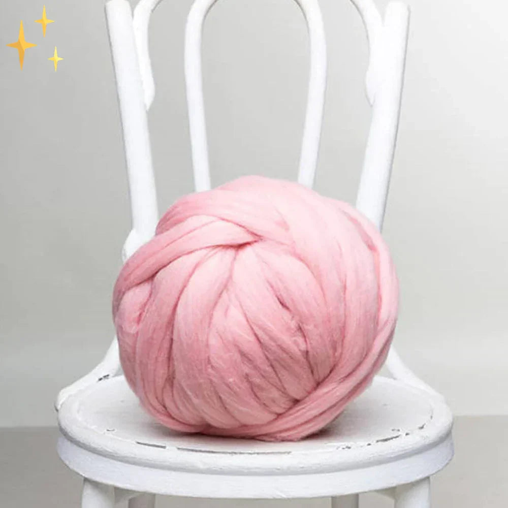 XL wool yarn, 2.2 lb, for chunky blankets. Great for DIY knitting, crochet, and cozy home decor.