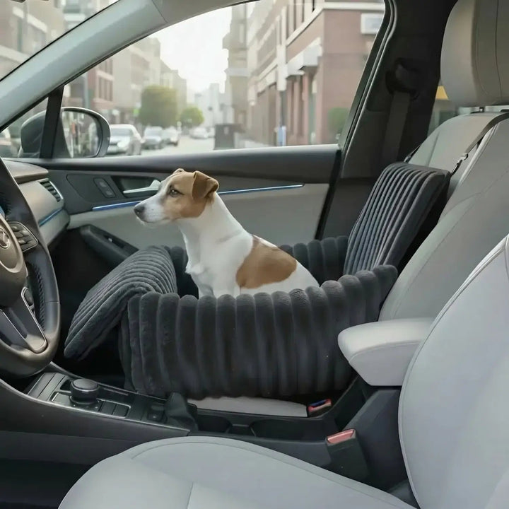 Comfortable pet booster seat for dogs, ensuring safe travel & a secure ride. Auto pet supply.