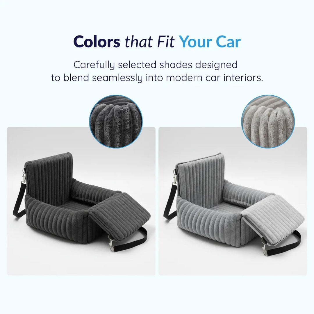 Secure dog car seat, providing elevated comfort & travel safety for small pets. Pet booster.