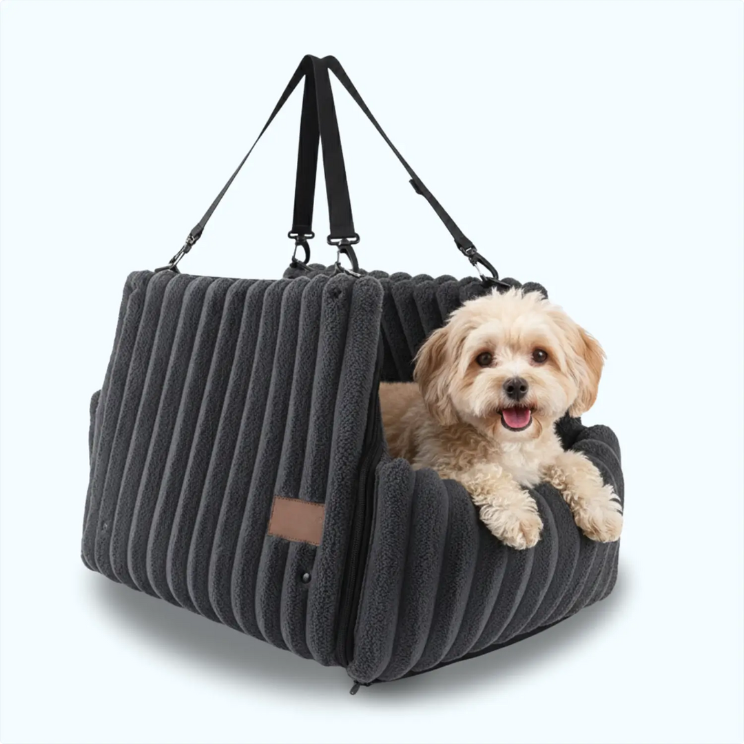 Easy-to-install dog car seat booster, promoting secure & comfortable pet travel. Auto safety gear.