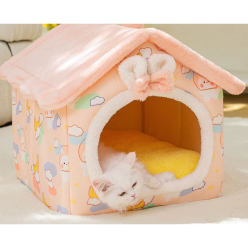 Plush enclosed dog bed, a warm and soft pet retreat with a supportive cushion.