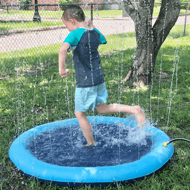 Essential pet accessory: dog sprinkler pad & splash mat for ultimate summer cooling and water play.