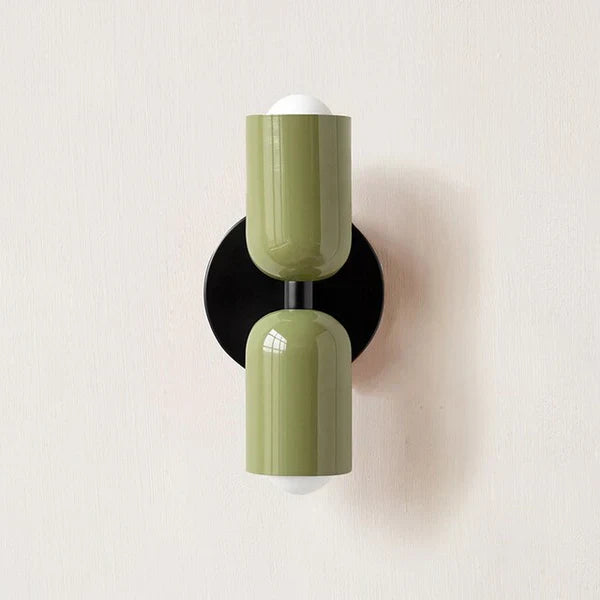 Versatile double LED wall lamp, up/down light, enhances interior ambiance & saves energy.