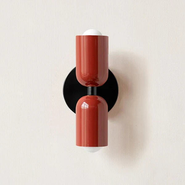 Sleek double LED wall lamp, contemporary design, providing adjustable ambient light for any room.
