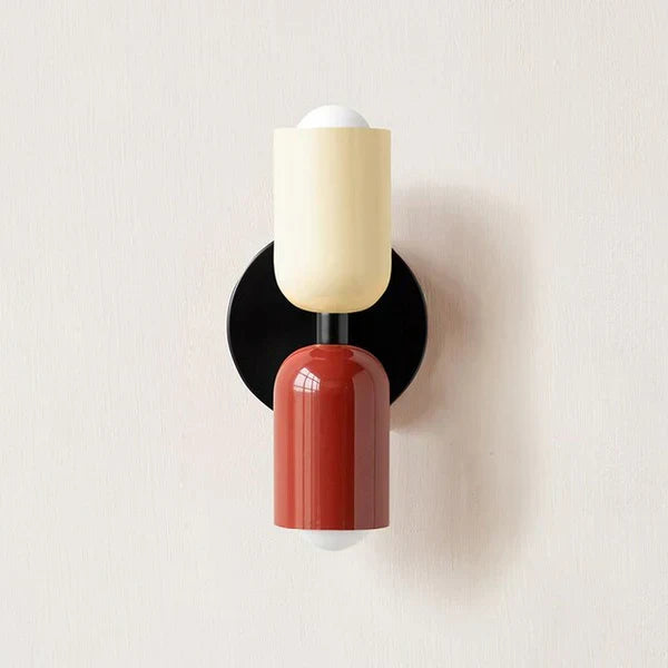 Adjustable double LED wall lamp, resin construction, provides versatile illumination for modern spaces.