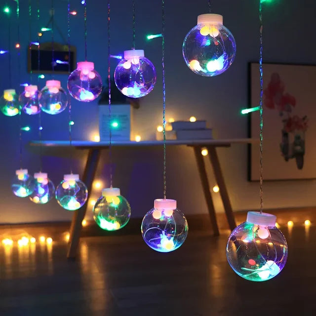 Outdoor waterproof LED string lights creating warm ambiance for patio & garden decor. Durable party lighting.