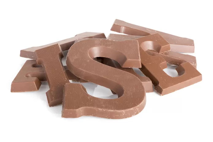 Versatile silicone letter mold for chocolate, soap making, and resin art projects.