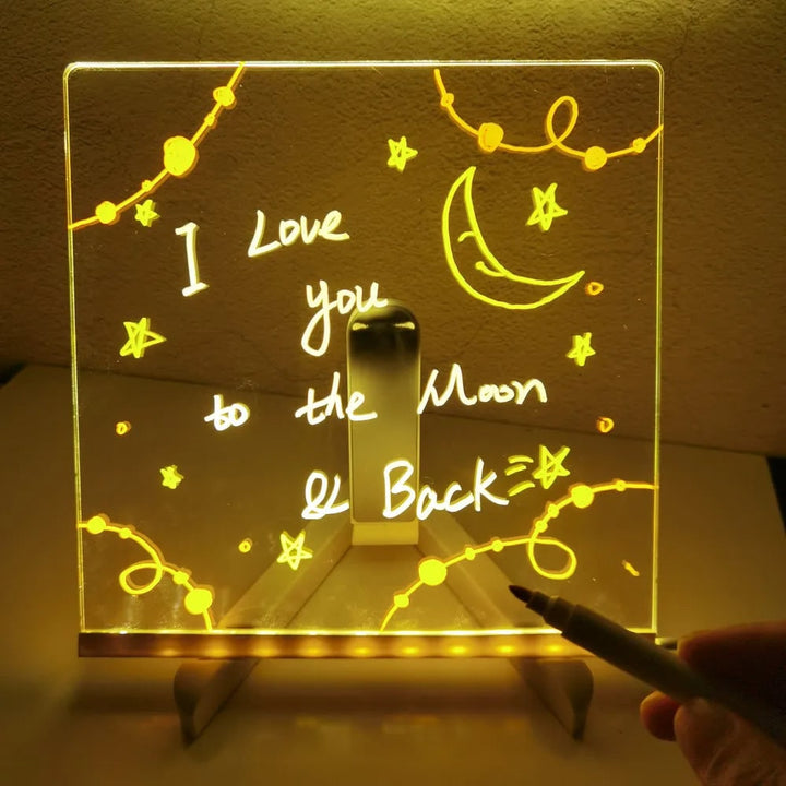 Unisex LED drawing board, a light-up art display tablet for kids' creative play & interactive sketching.