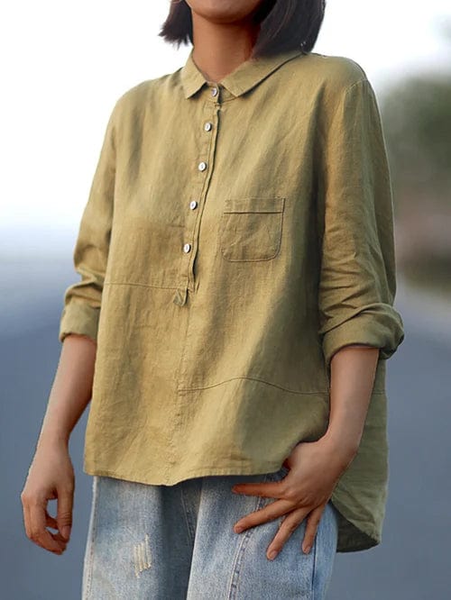 Effortlessly elegant women's blouse, a versatile timeless top for sophisticated casual chic & work fashion.