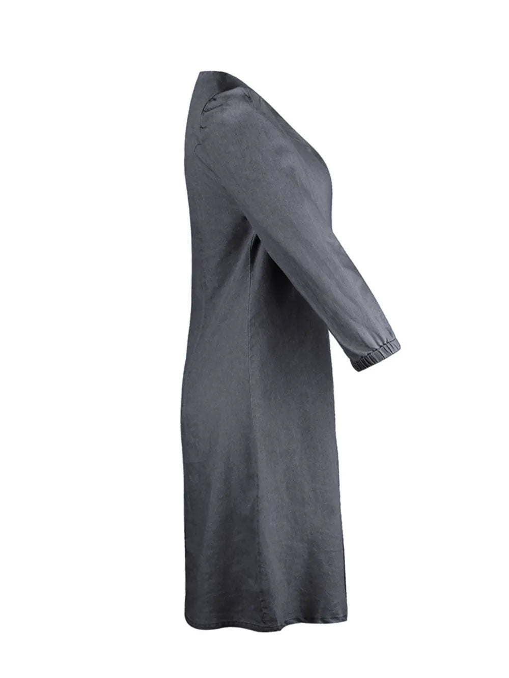 Lightweight summer V-neck dress with half sleeves, a comfortable & flattering women's staple.