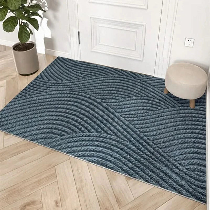 Stylish eco-friendly non-slip indoor doormat. Modern sustainable floor mat for a clean home entryway.