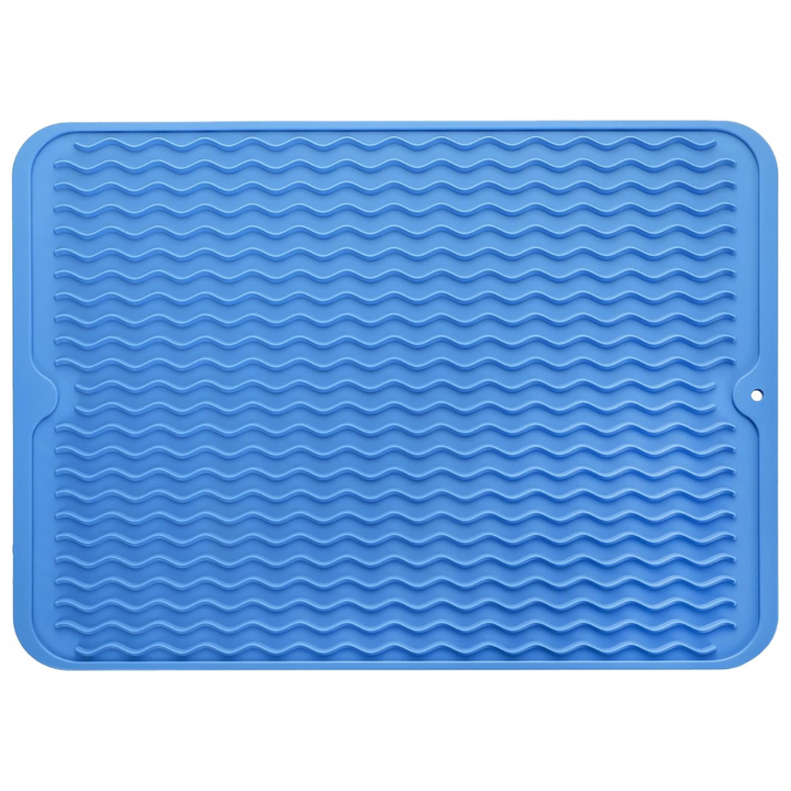 Eco-friendly silicone kitchen drying mat, flexible and non-slip for dishes, perfect as a drawer liner too.