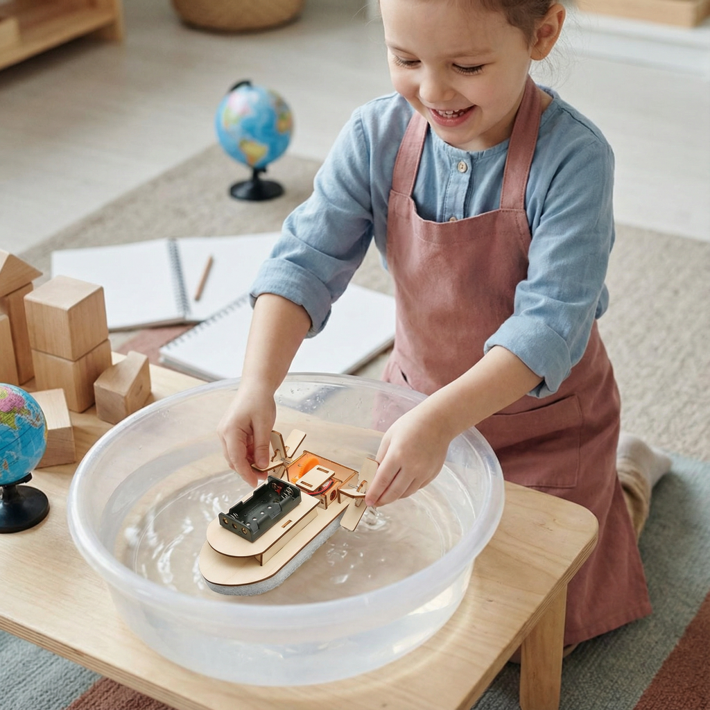 Kids' STEM construction kit with colorful interlocking pieces for creative building & learning.