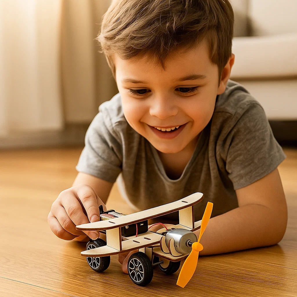 Educational STEM building toy kit for kids, fostering engineering & creative problem-solving skills.