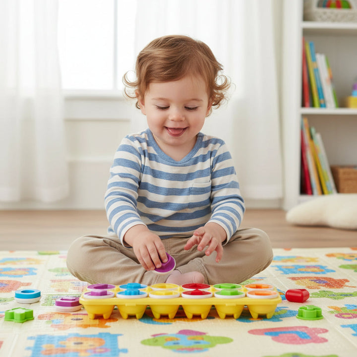 Preschool educational toy for toddlers. Promotes brain development with interactive shape sorting & engaging sensory play.