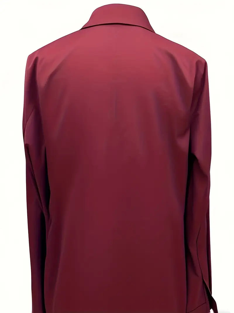Women's V-neck blouse, flowing fit, long sleeve, premium for sophisticated everyday style.