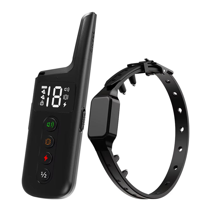 Unisex dog training collar with 1640ft remote, waterproof design, shock & vibration for pet obedience.