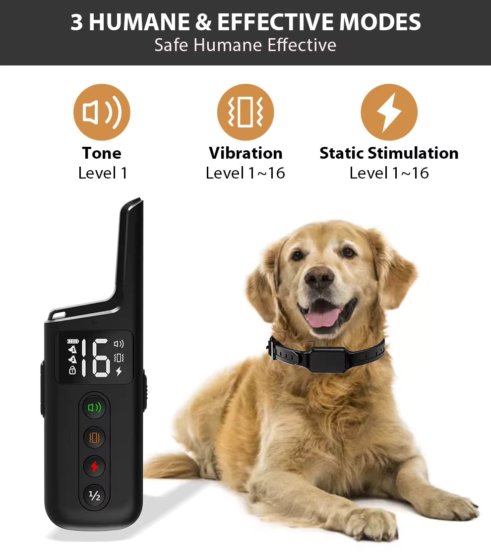 Durable, waterproof dog training collar for outdoor use. Remote control for pet obedience & behavior.