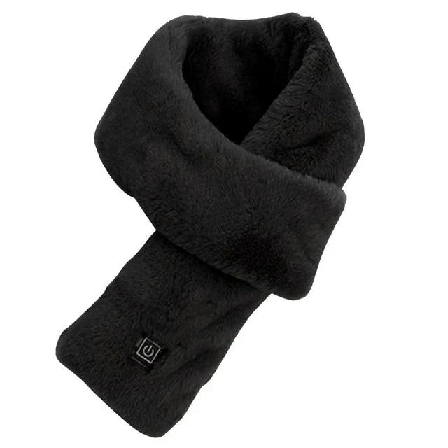 Unisex heated scarf, providing targeted warmth & comfort during winter.
