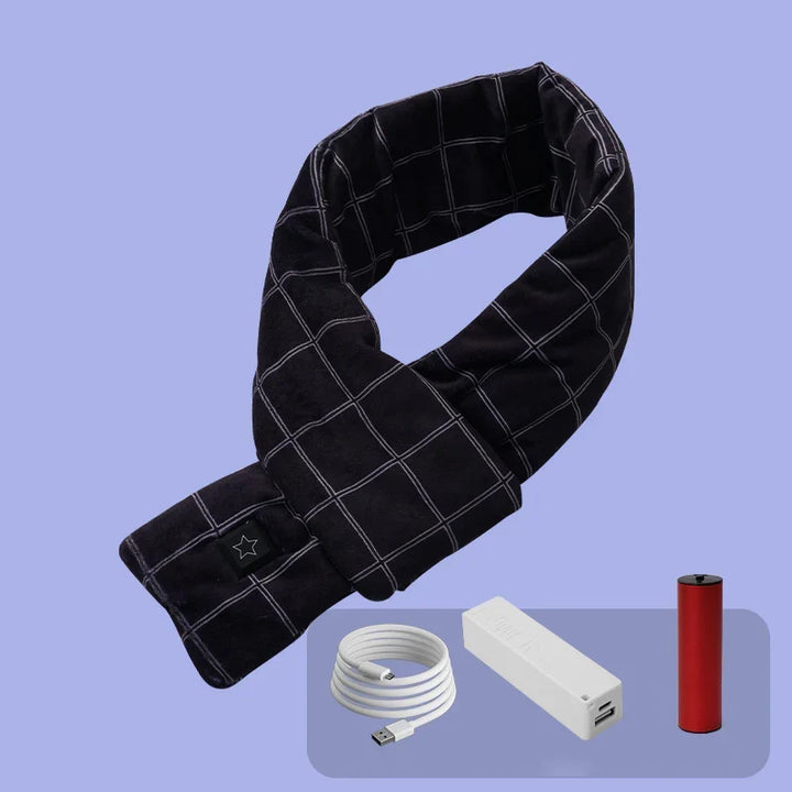 Modern electric scarf, a key winter accessory for cold weather comfort.