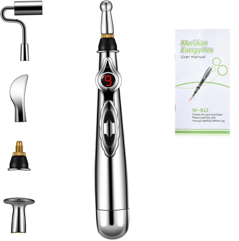 Unisex electronic acupuncture pen for full-body pain relief and well-being.