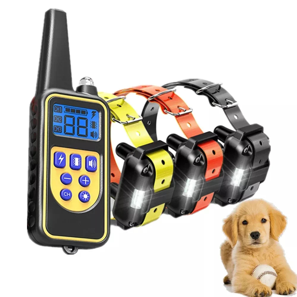 Waterproof & rechargeable electronic dog training collar with remote control for reliable behavior correction.
