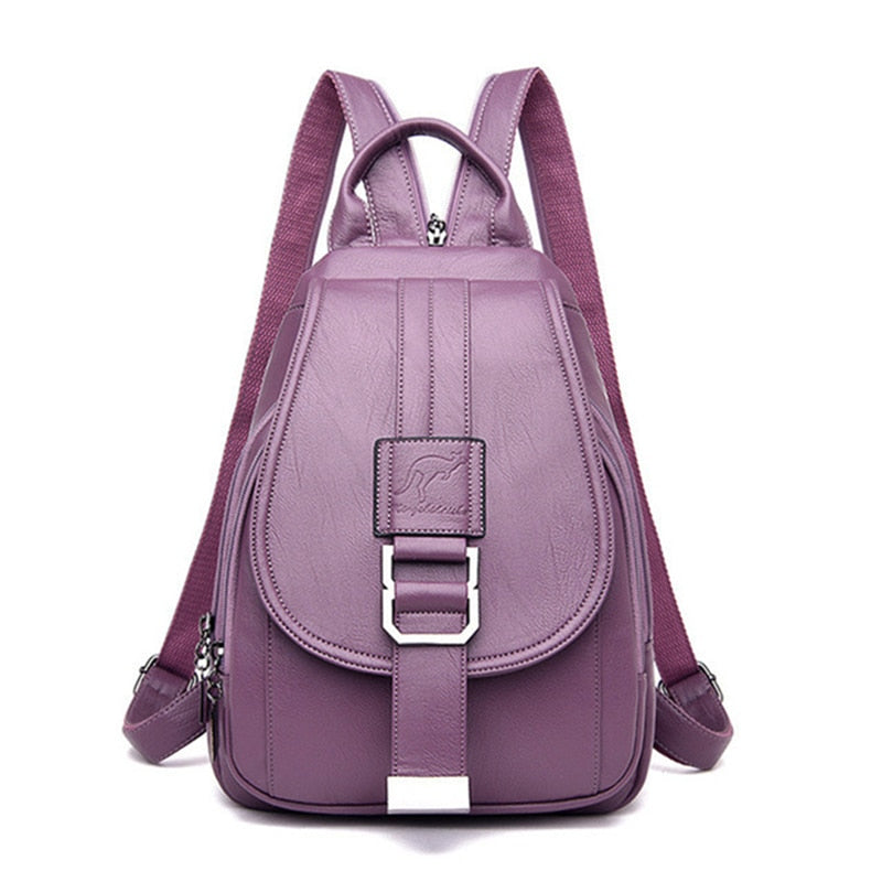 Secure multi-color anti-theft travel backpack for women, waterproof & stylish for urban adventures.