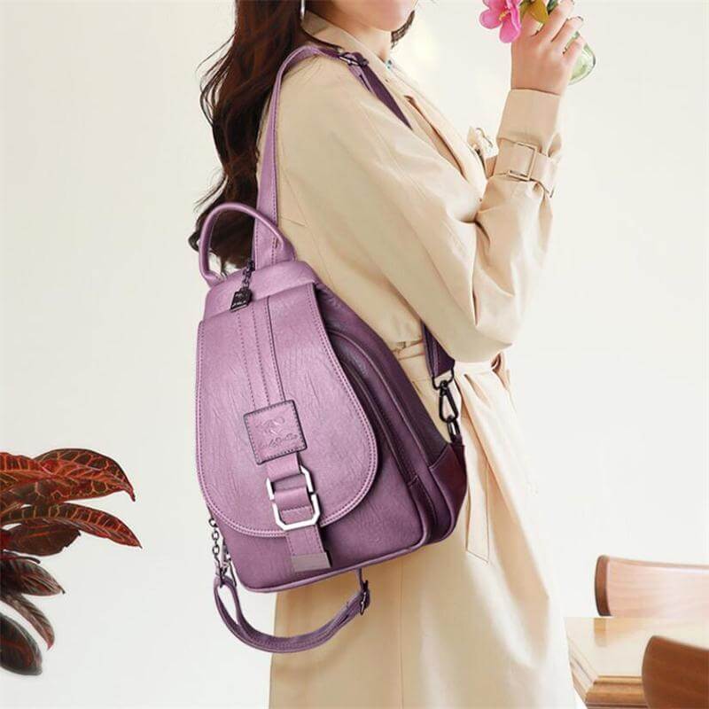 Elegant women's waterproof anti-theft backpack, a practical & stylish solution for secure essentials.