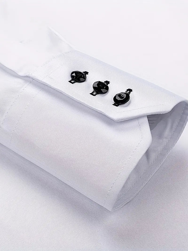 High-quality men's long sleeve dress shirt, essential formal wear and professional attire for men.