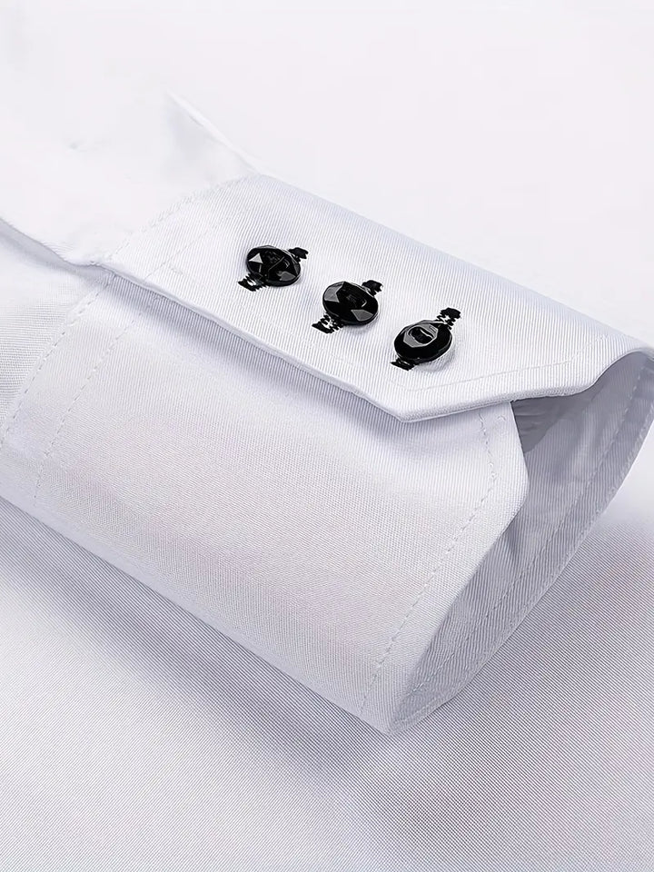 High-quality men's long sleeve dress shirt, essential formal wear and professional attire for men.