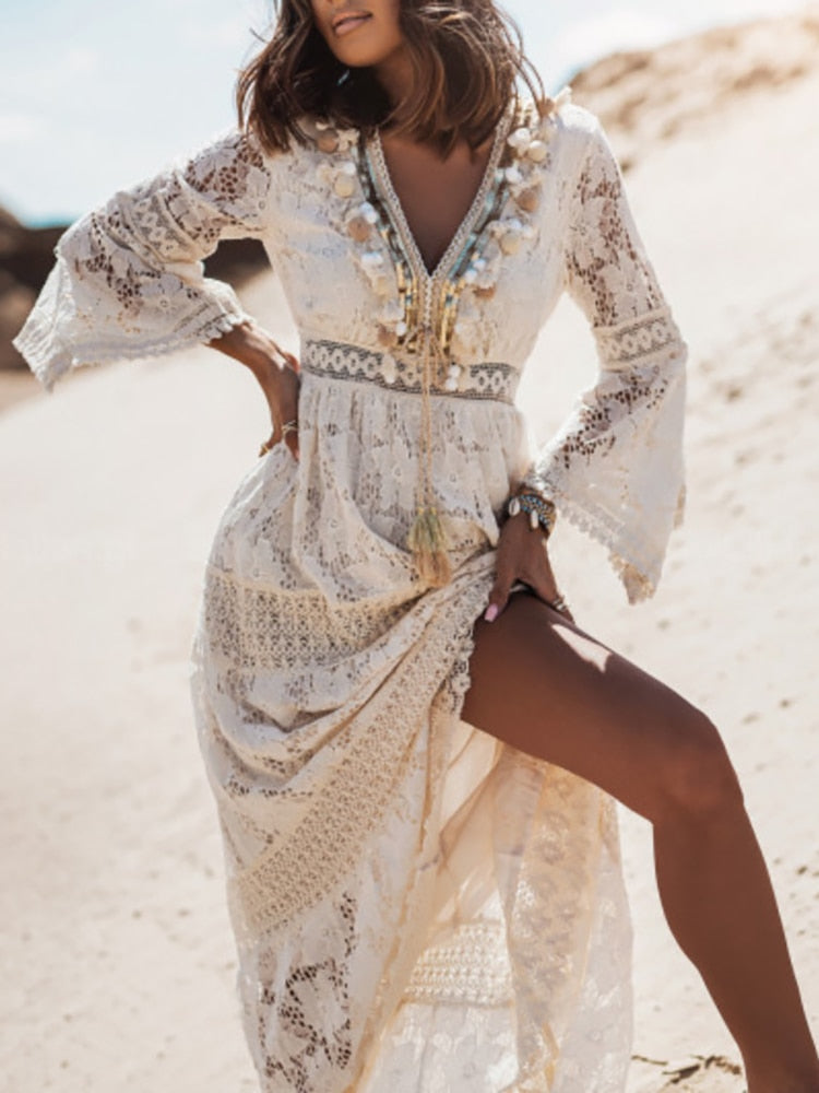 Versatile elegant women's summer dress, perfect for vacation or everyday wear.